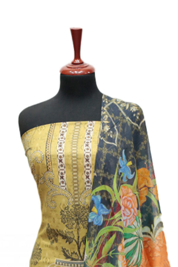 Floraison D/Chiffon Dupatta`25 D#3209 (Black)