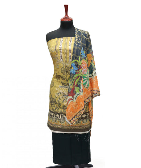 Floraison D/Chiffon Dupatta`25 D#3209 (Black)