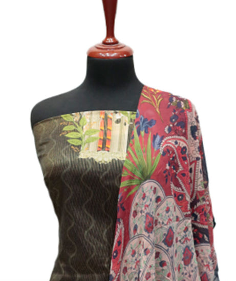 Floraison D/Chiffon Dupatta`25 D#3213 (Skin)