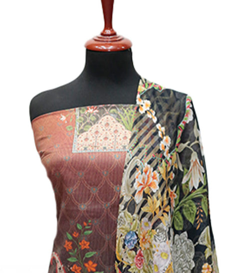 Floraison D/Chiffon Dupatta`25 D#3222 (Red)