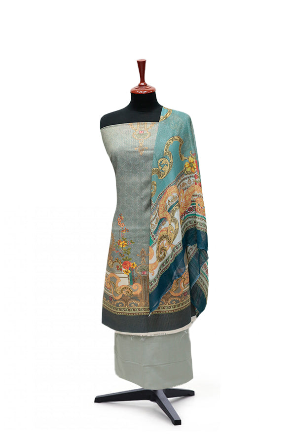 Floraison D/Chiffon Dupatta`25 D#3228 (Pista)