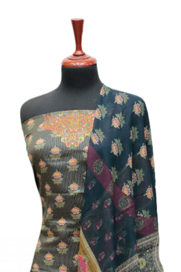 Floraison D/Chiffon Dupatta`25 D#3238 (Grey)