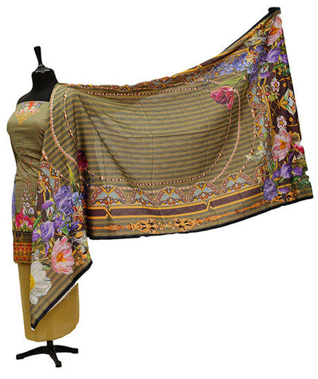 Floraison D/Lawn N/Dupatta`21 D#8024 (M Green)
