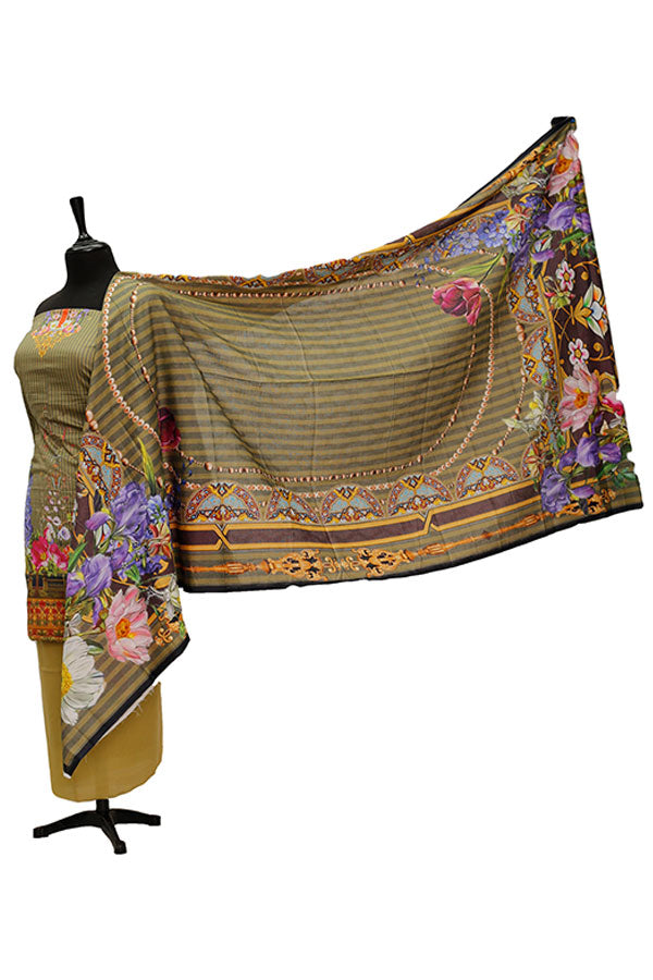 Floraison D/Lawn N/Dupatta`21 D#8024 (M Green)