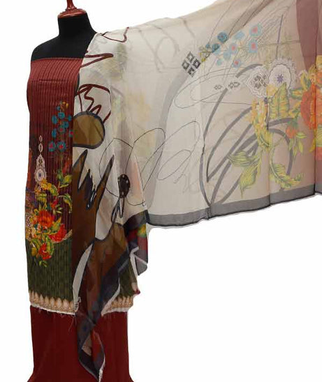 Floraison D/Masoori Lawn`21 D#11712 (Maroon)