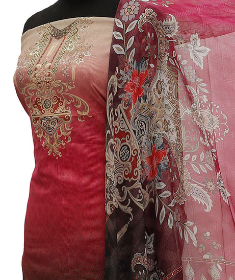 Floraison DP/Lawn Chi/Dupatta`21 D#3219 (Brown)