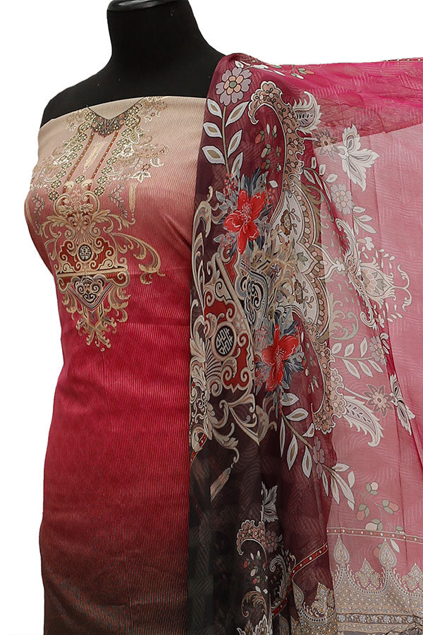 Floraison DP/Lawn Chi/Dupatta`21 D#3219 (Brown)