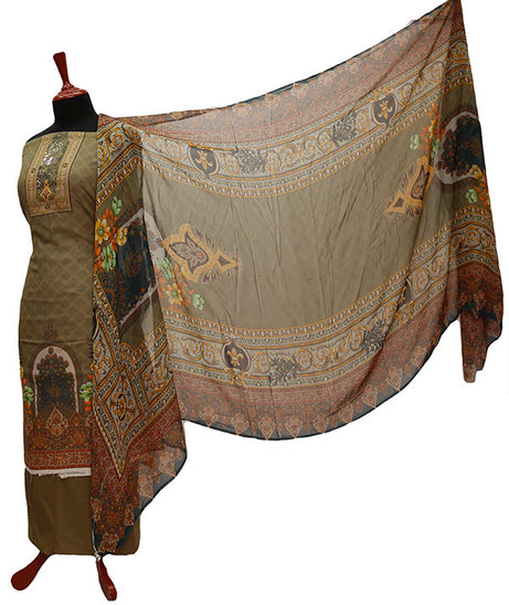 Floraison DP/Lawn Chi/Dupatta`21 D#3221 (Mehndi)