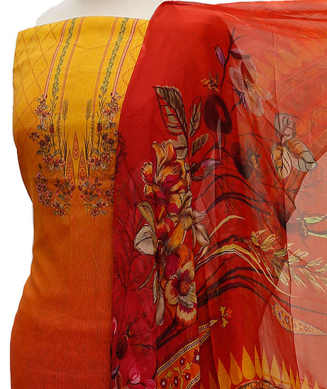 Floraison DP/Lawn Chi/Dupatta`21 D#3225 (Yellow)
