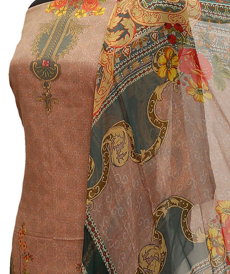 Floraison DP/Lawn Chi/Dupatta`21 D#3230 (Peach)