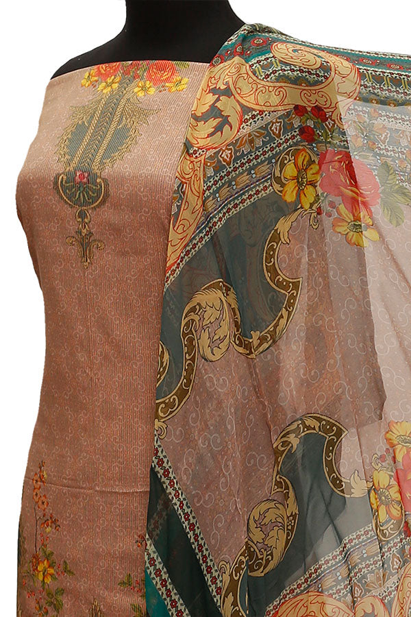 Floraison DP/Lawn Chi/Dupatta`21 D#3230 (Peach)