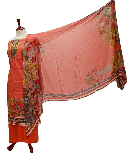 Floraison DP/Lawn Chi/Dupatta`21 D#3231 (Carrot)