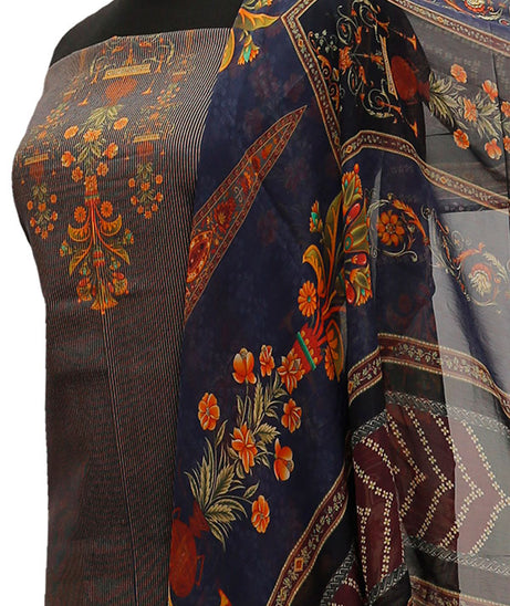Floraison DP/Lawn Chi/Dupatta`21 D#3234 (Blue)