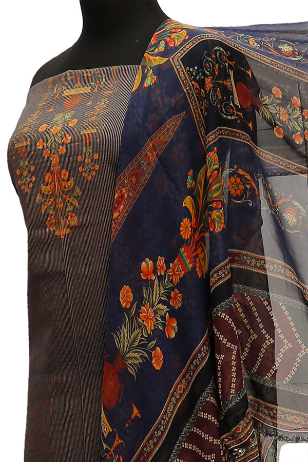 Floraison DP/Lawn Chi/Dupatta`21 D#3234 (Blue)
