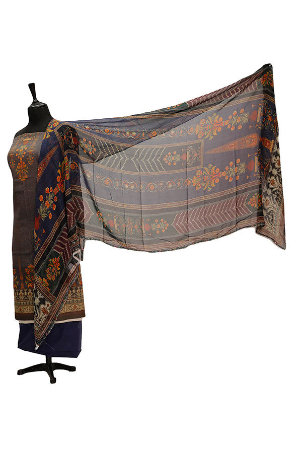 Floraison DP/Lawn Chi/Dupatta`21 D#3234 (Blue)