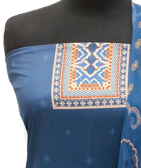 Floraison Print Lawn`22 D#7141 Blue