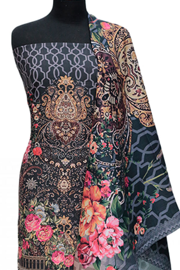 Floraison Slub Linen'24 D#5 (BLACK)