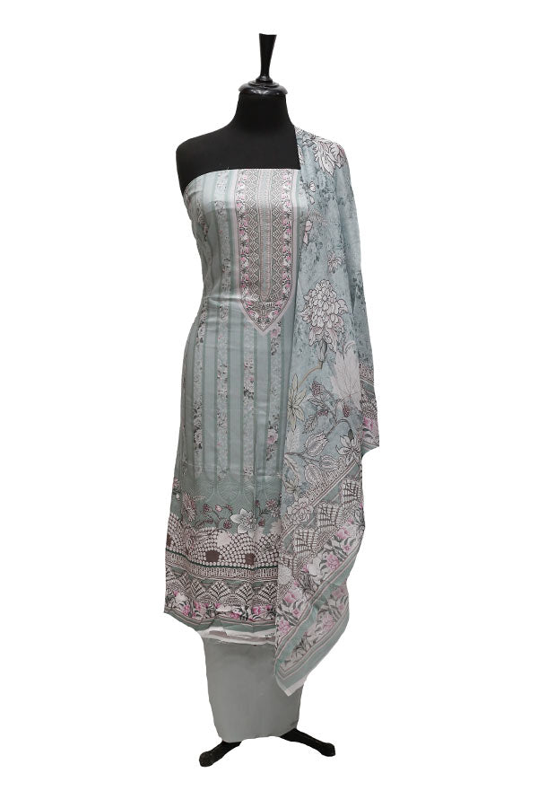Floraison Linen C/Dupatta`21 D#18462 (Grey)