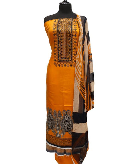 Floraison Linen C/Dupatta`21 D#18462 (Orange)