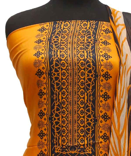 Floraison Linen C/Dupatta`21 D#18462 (Orange)