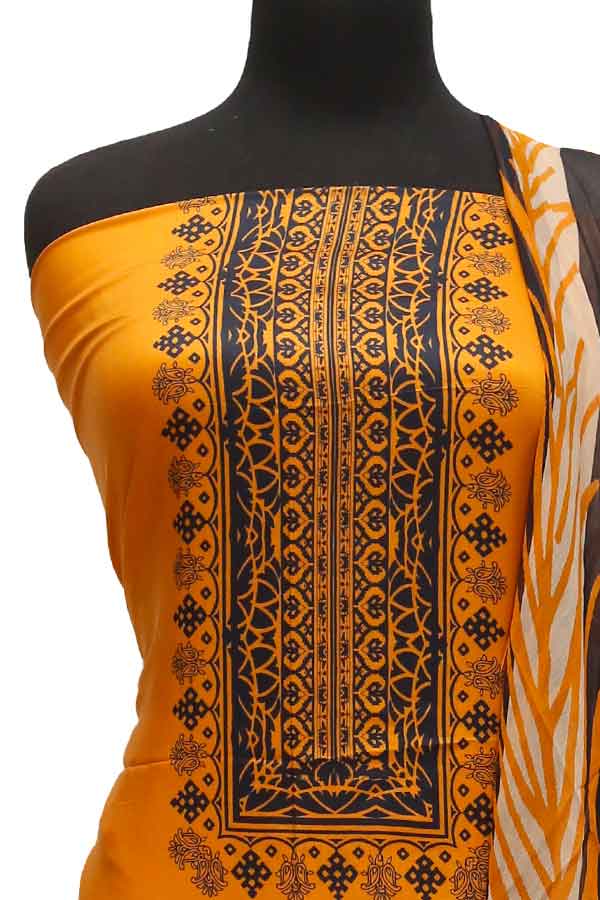 Floraison Linen C/Dupatta`21 D#18462 (Orange)