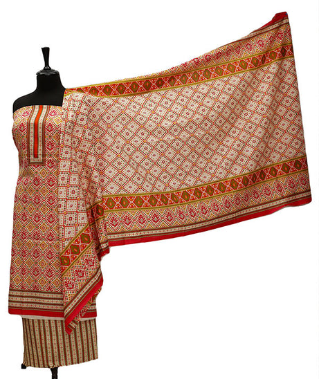 Friha & Farha Naz Lawn D#74 (Red) – Tradition Stores