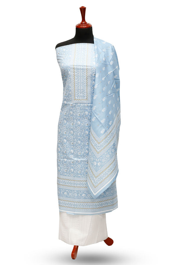 Friha &amp; Farha Naz Lawn`22 D#69 Sky Blue