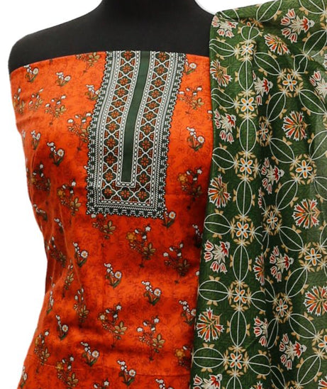 Friha &amp; Farha Naz Lawn D#123 (Rust)