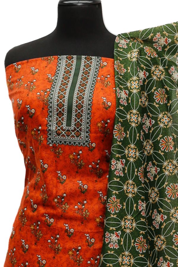 Friha &amp; Farha Naz Lawn D#123 (Rust)