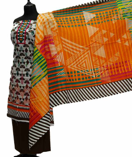 Friha &amp; Farha Naz Lawn D#132 (Brown)