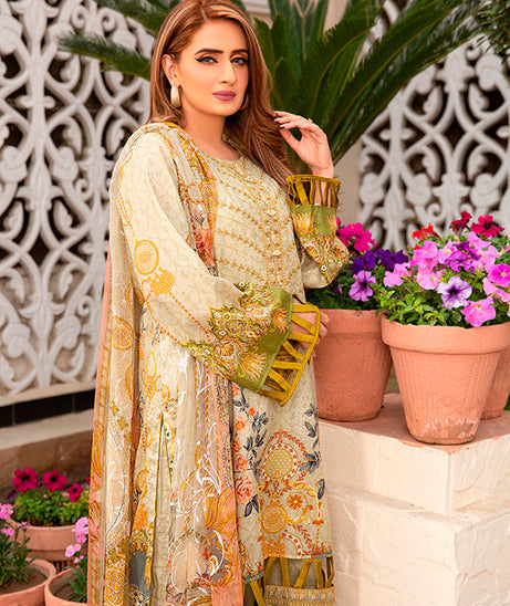 Libaas Exclusive Emb Lawn'22 D#7-A