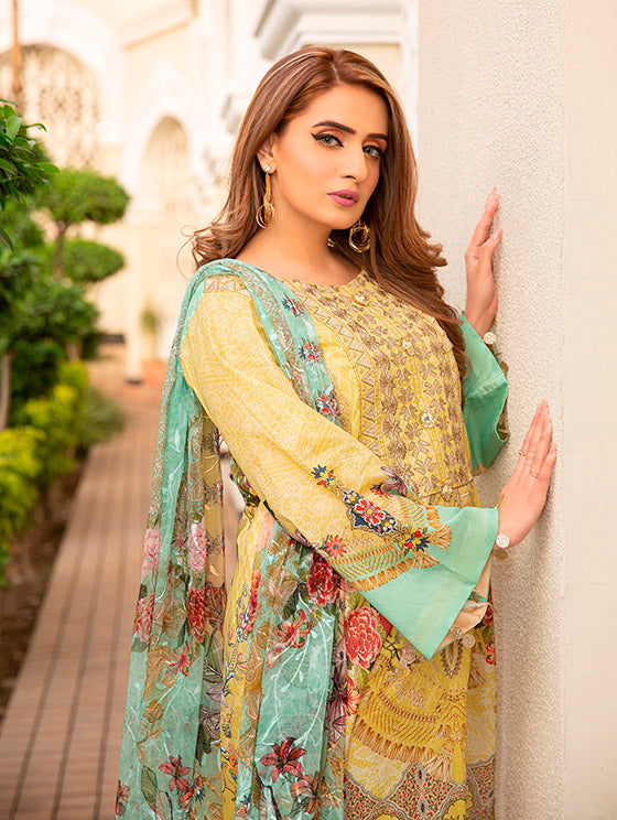 Libaas Exclusive Emb Lawn'22 D#3-A