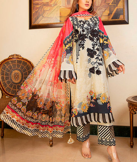 Libaas Exclusive Emb Lawn'22 D#1-B