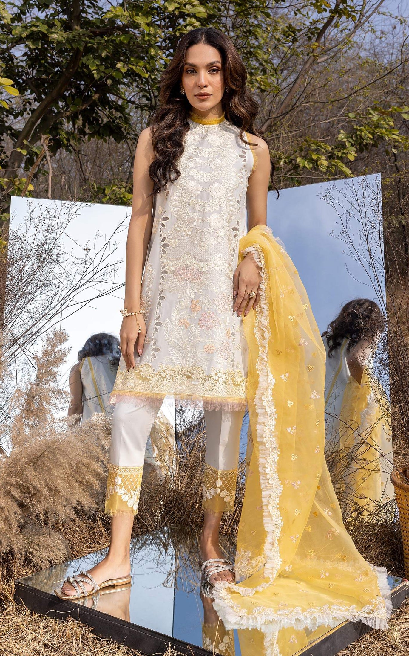 Asifa &amp; Nabeel Aleyna Lawn Summer'23 ASL#04 (Gris)
