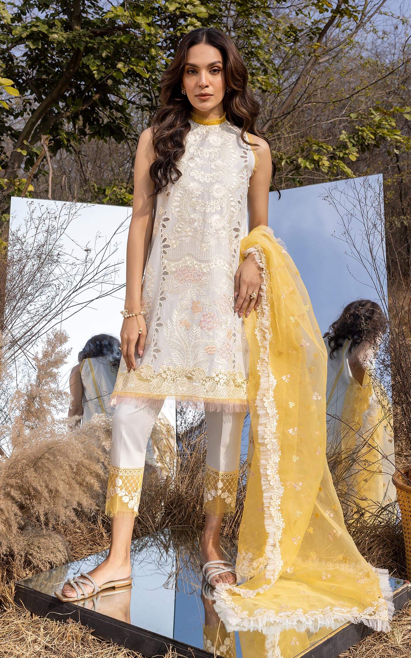 Asifa &amp; Nabeel Aleyna Lawn Summer'23 ASL#04 (Gris)