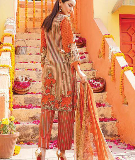 Gul-e-Jaan P/Lawn`22 D#1808 Orange
