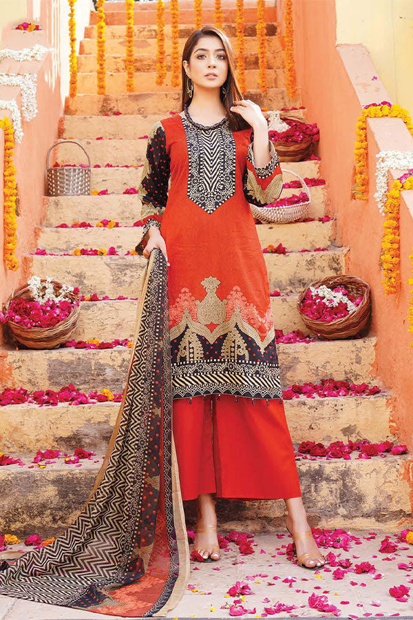 Gul-e-Jaan P/Lawn`22 D#1811 Red
