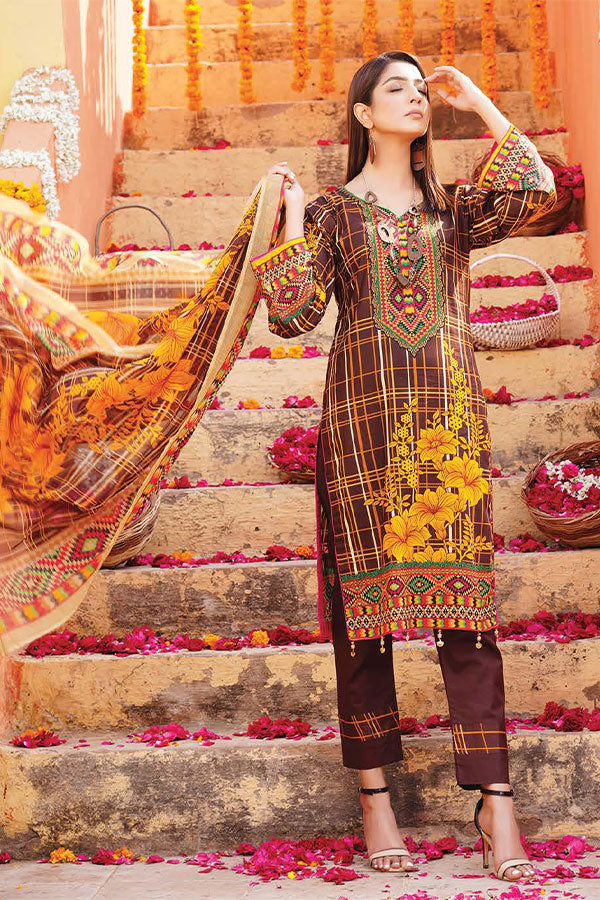 Gul-e-Jaan P/Lawn`22 D#1818 CH Brown
