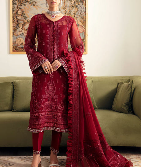 Gulaal Embroidered Chiffon’23 D#02 (RUBY)