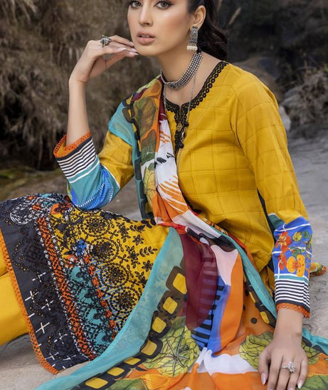 Gull Rukh Daman Chikankari`22 Golden
