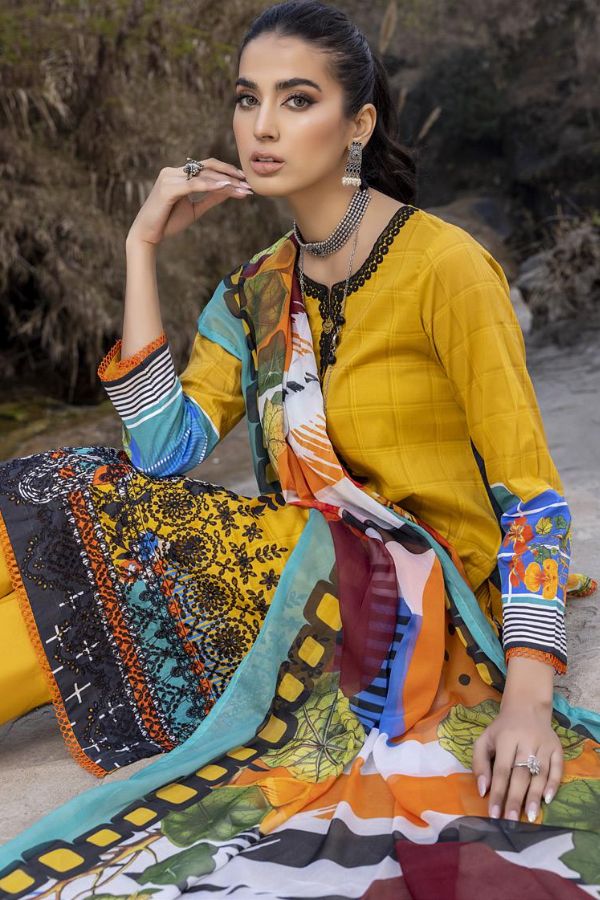 Gull Rukh Daman Chikankari`22 Golden