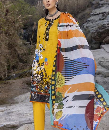 Gull Rukh Daman Chikankari`22 Golden