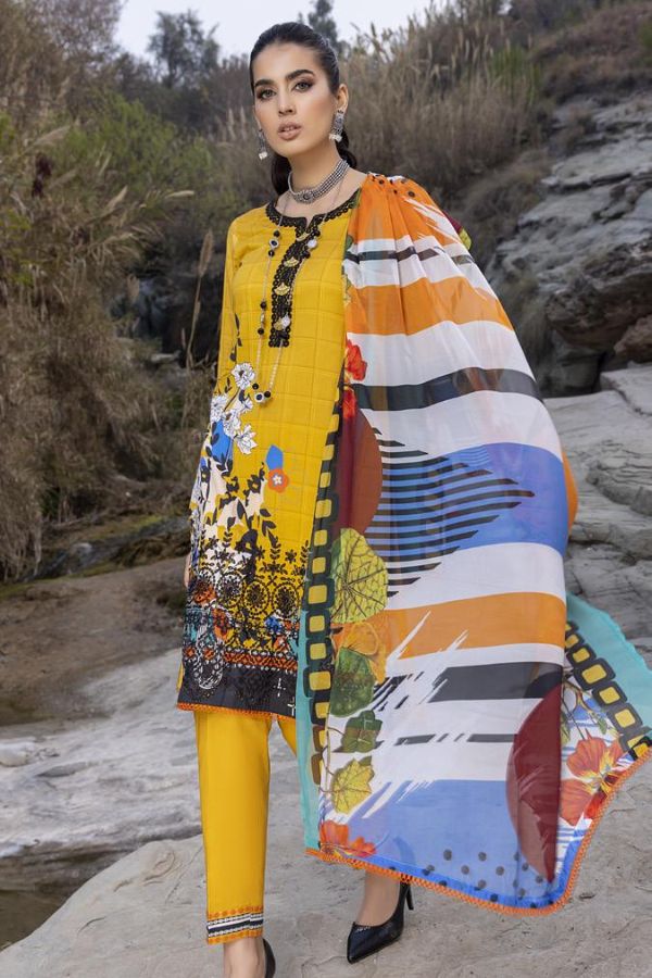 Gull Rukh Daman Chikankari`22 Golden