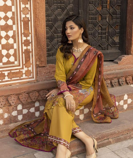 Gull Rukh Daman Chikankari`22 M Green