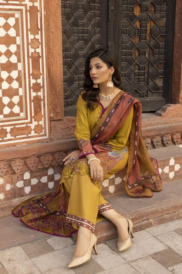 Gull Rukh Daman Chikankari`22 M Green