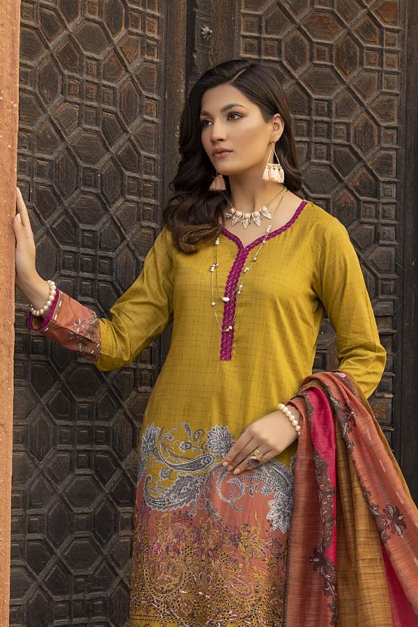Gull Rukh Daman Chikankari`22 M Green