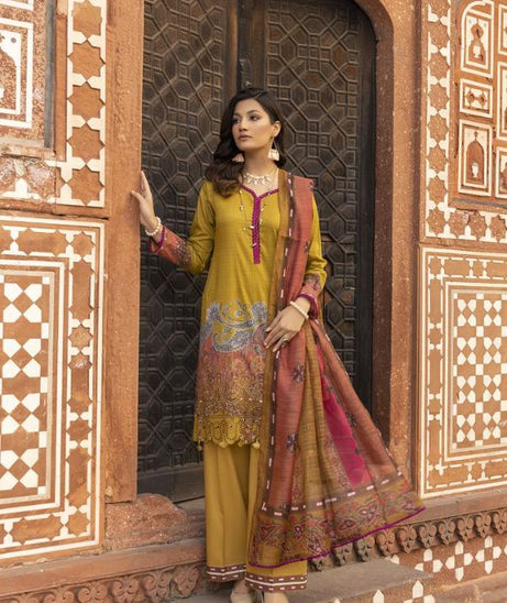 Gull Rukh Daman Chikankari`22 M Green