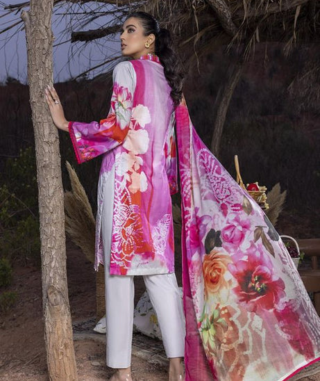 Gull Rukh Daman Chikankari`22 Pink