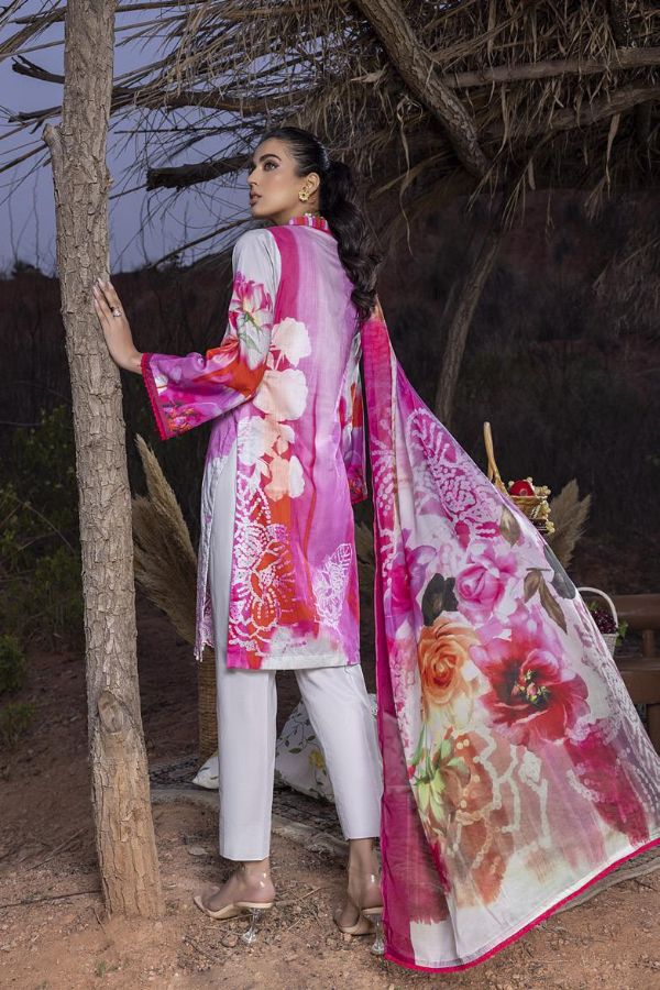 Gull Rukh Daman Chikankari`22 Pink
