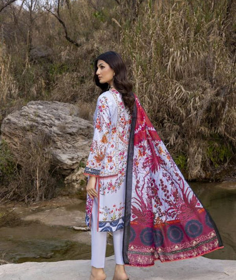 Gull Rukh Daman Chikankari`22 Sky Blue